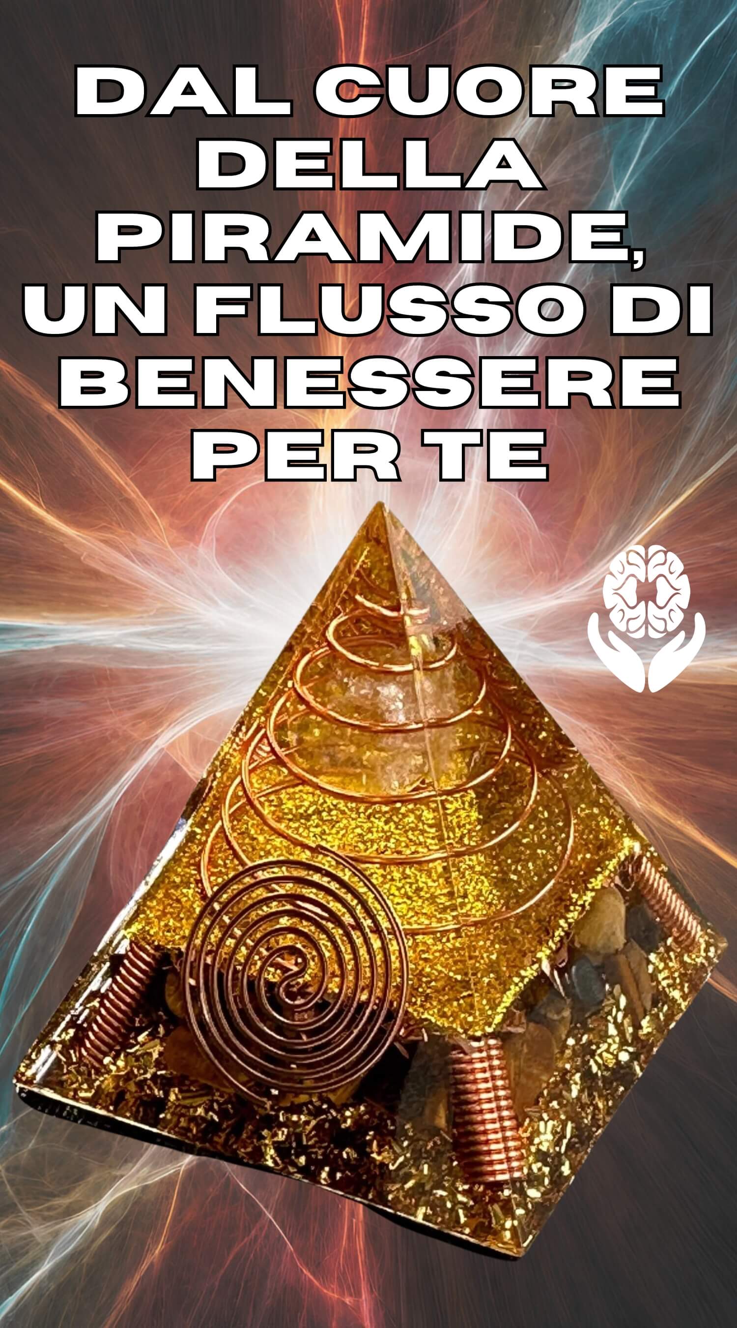 Piramide Orgonite con sfera di cristallo e avvolgimento in rame - A51 Benessere Shop