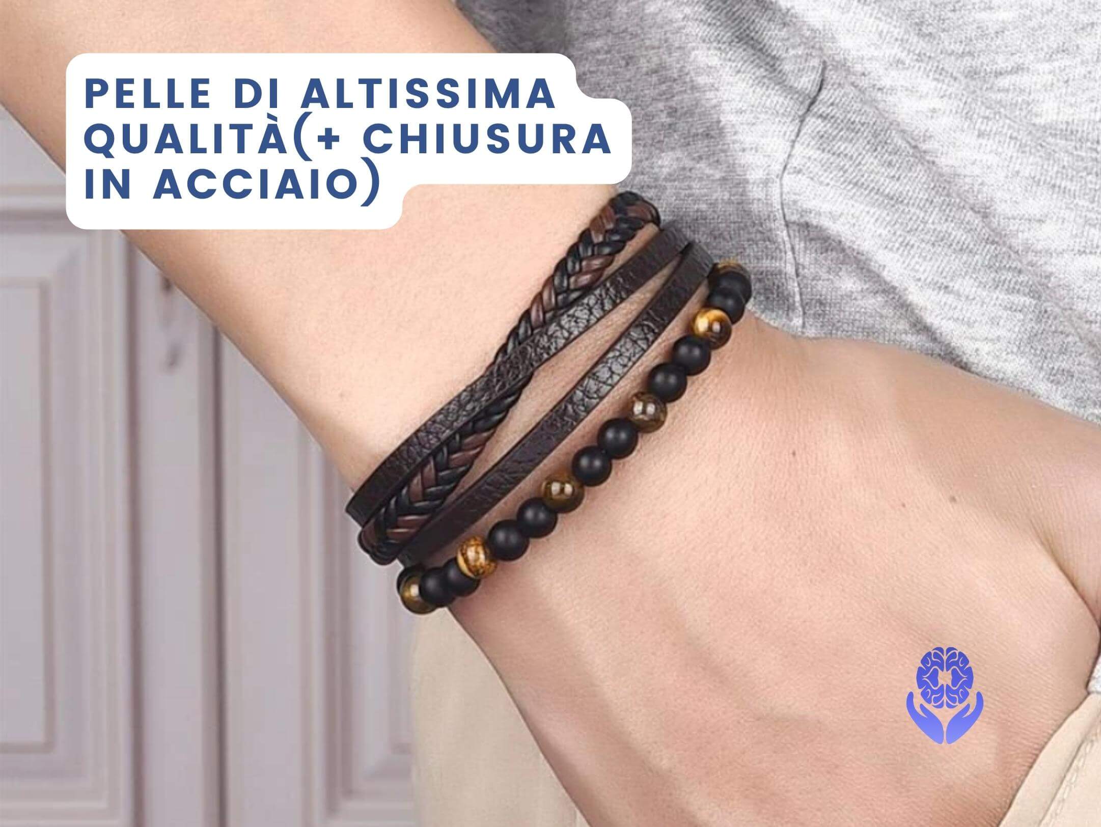 Bracciale in pelle multistrato - A51 Benessere Shop