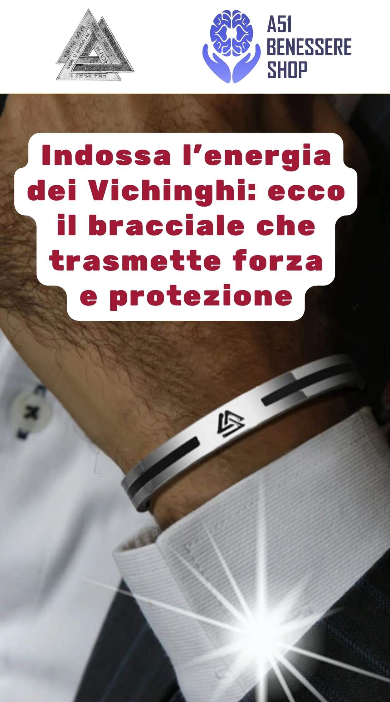 Bracciale da uomo Valknut - A51 Benessere Shop