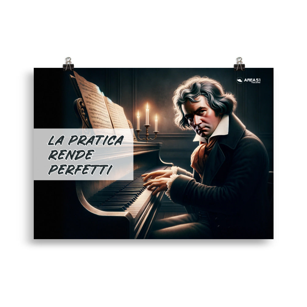 Poster "La pratica rende perfetti" – Beethoven Edition - A51 Benessere Shop