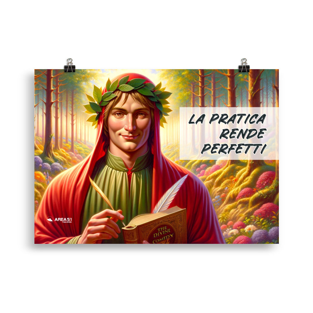 Poster "La pratica rende perfetti" – Dante Alighieri Edition - A51 Benessere Shop