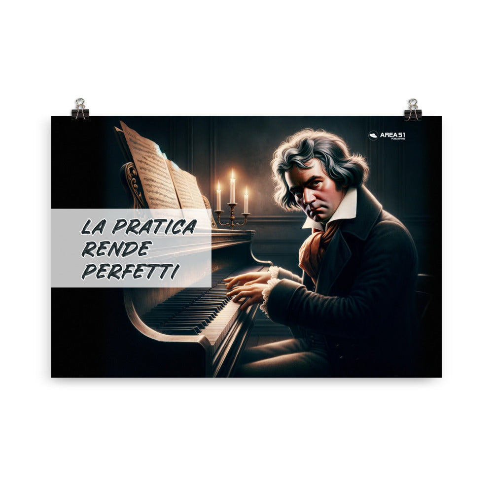 Poster "La pratica rende perfetti" – Beethoven Edition - A51 Benessere Shop