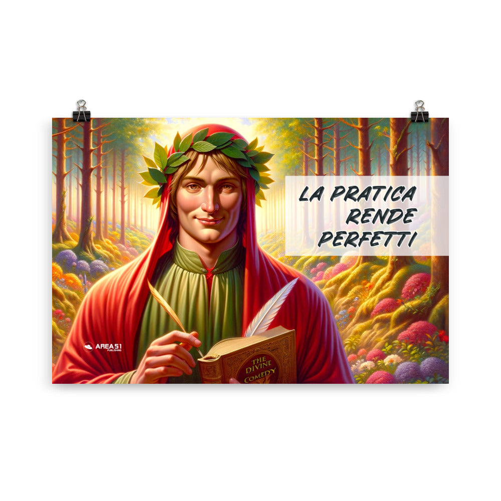 Poster "La pratica rende perfetti" – Dante Alighieri Edition - A51 Benessere Shop