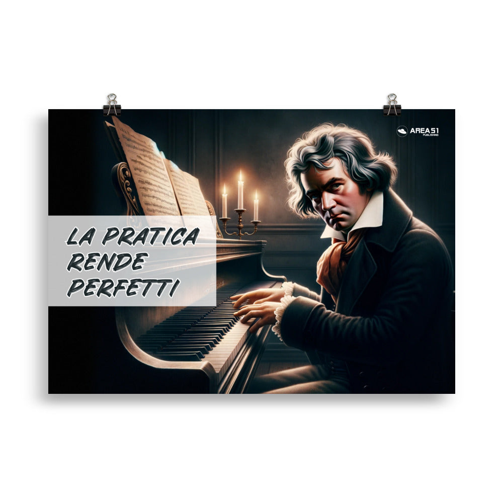 Poster "La pratica rende perfetti" – Beethoven Edition - A51 Benessere Shop