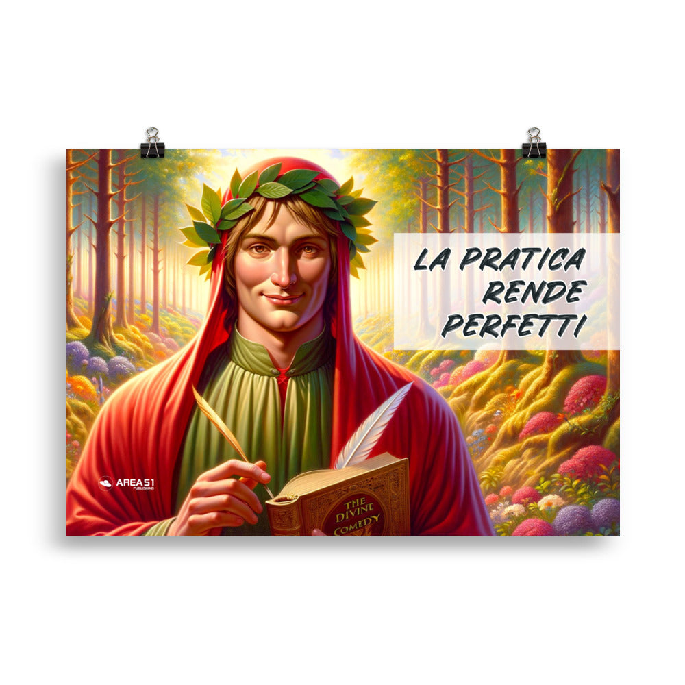 Poster "La pratica rende perfetti" – Dante Alighieri Edition - A51 Benessere Shop