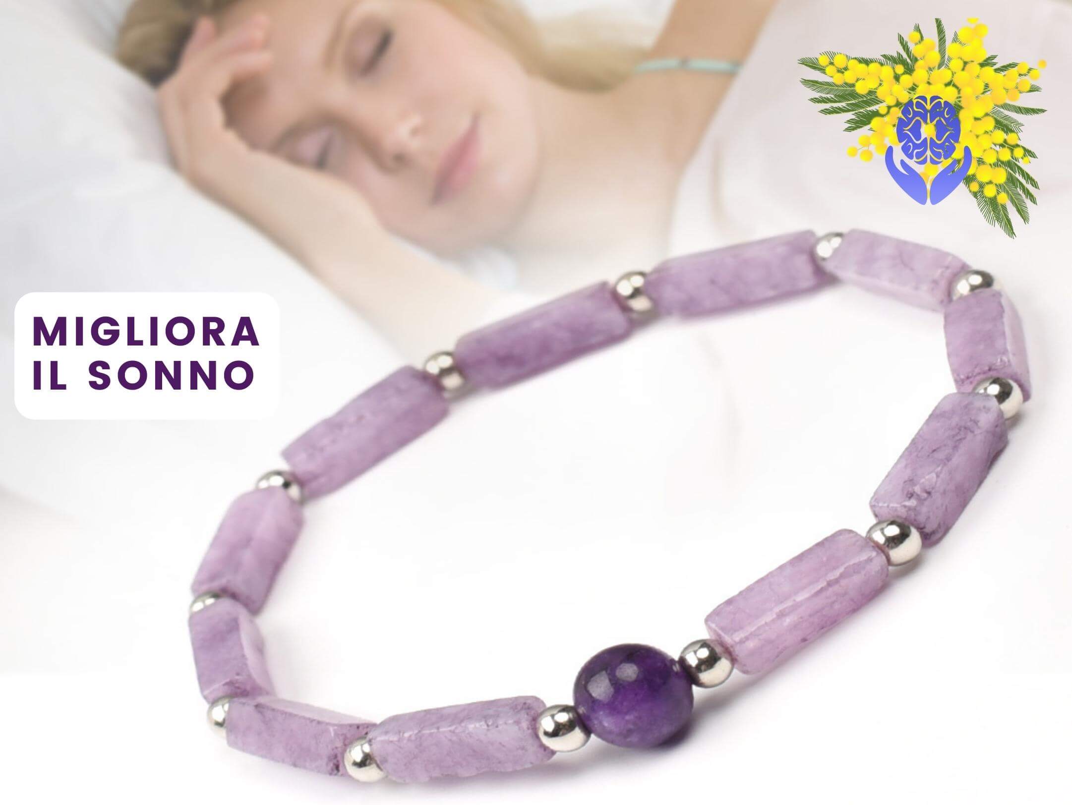 Braccialetto donna di Ametista naturale - A51 Benessere Shop