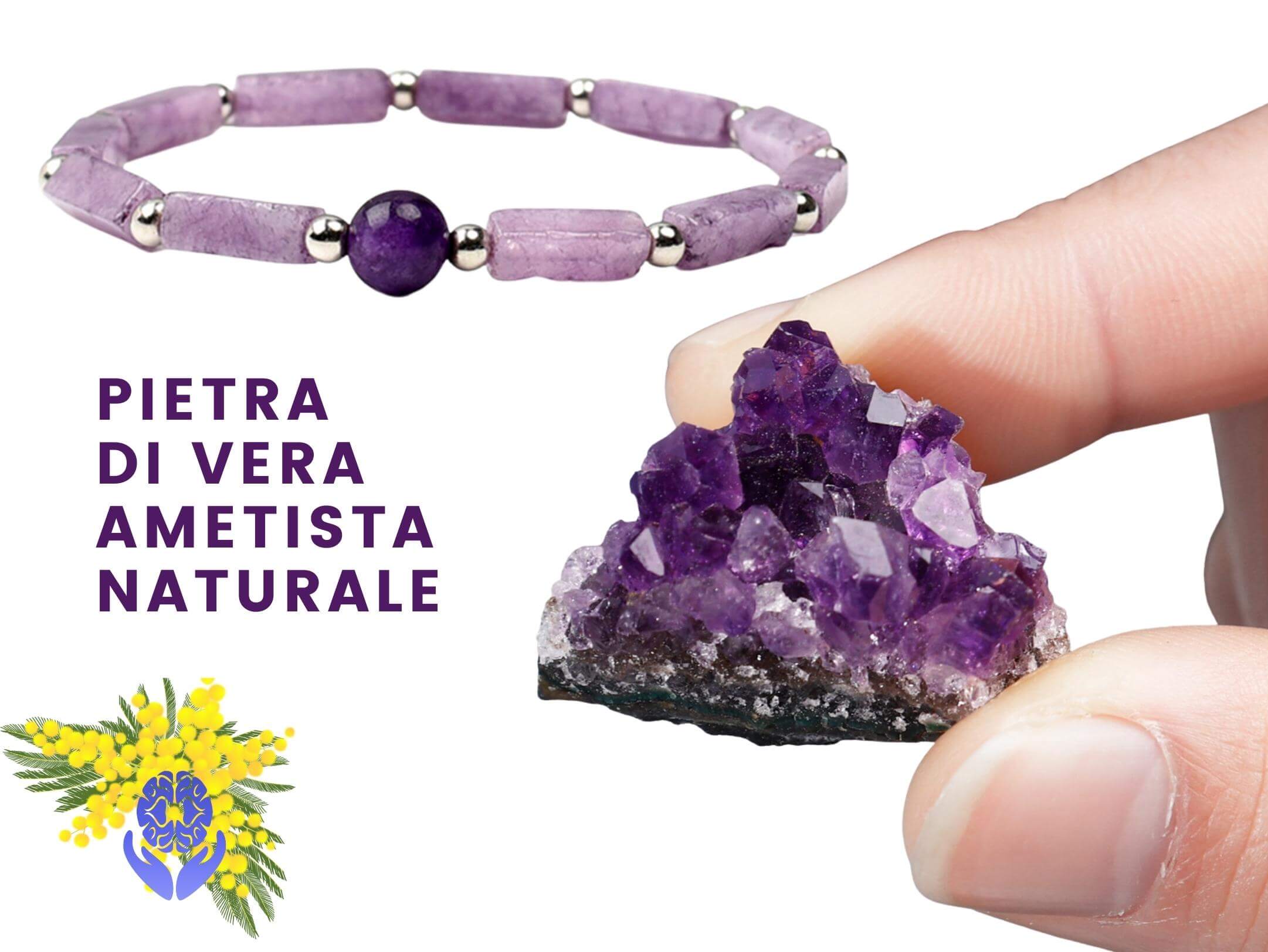 Braccialetto donna di Ametista naturale - A51 Benessere Shop