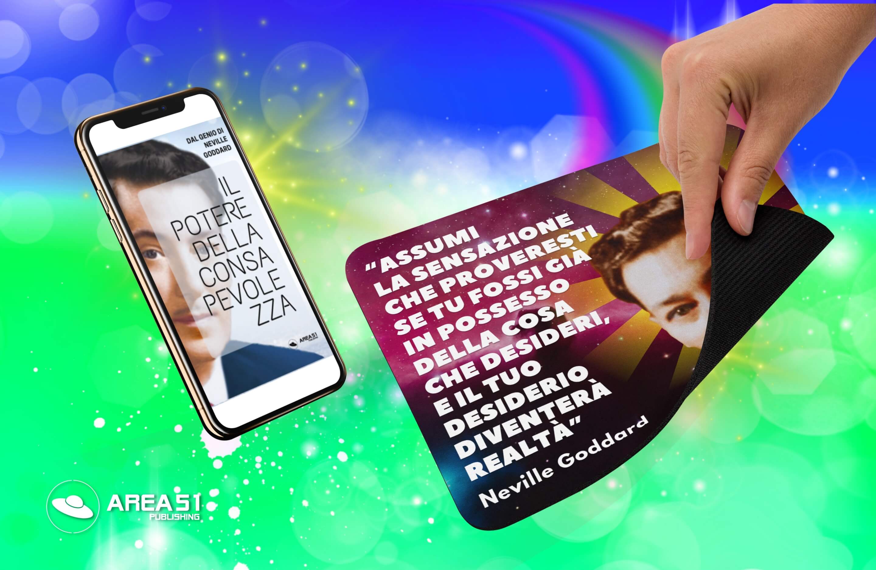 Tappetino mouse Neville Goddard + Il potere della consapevolezza - A51 Benessere Shop