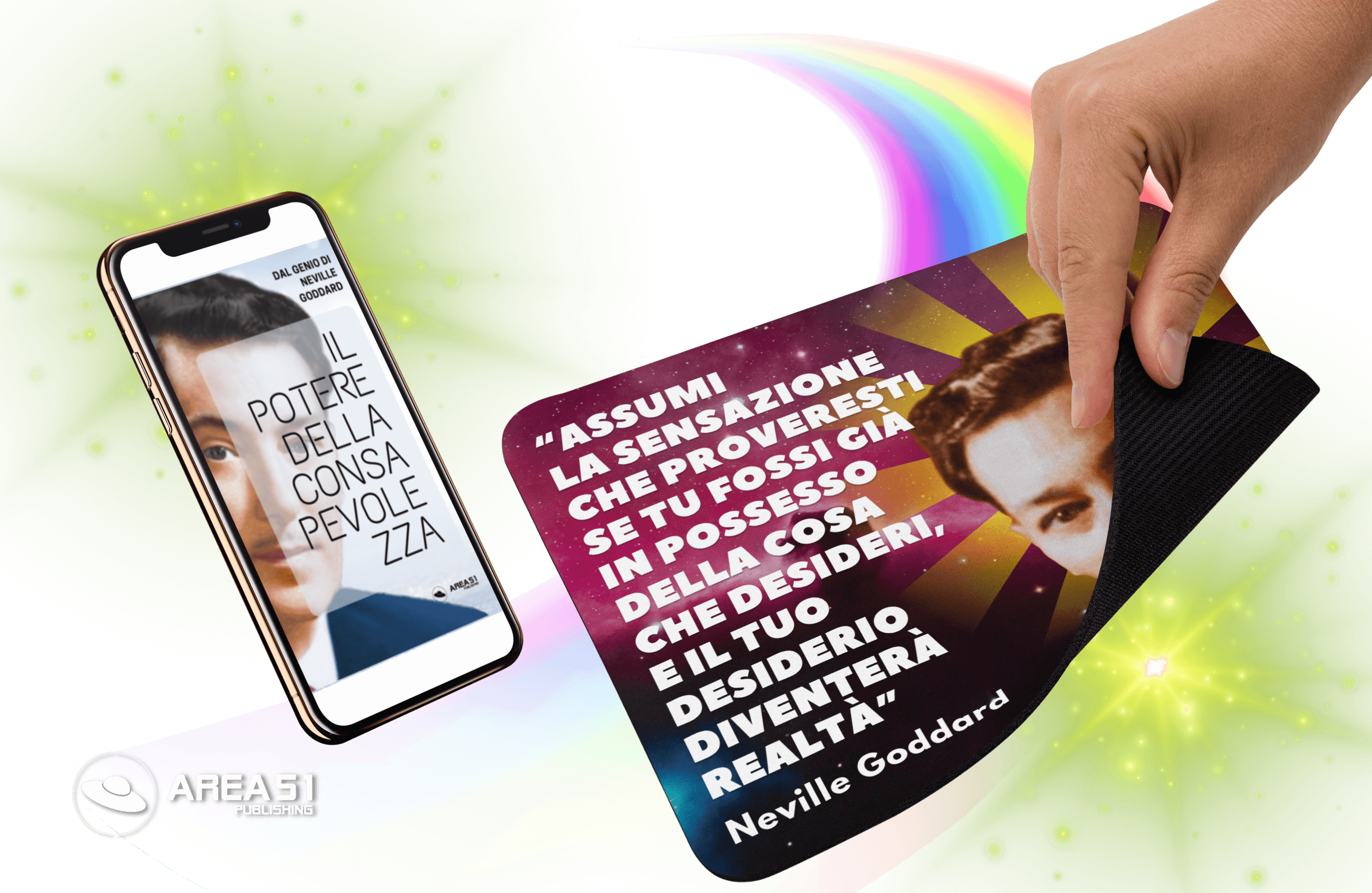 Tappetino mouse Neville Goddard + Il potere della consapevolezza - A51 Benessere Shop