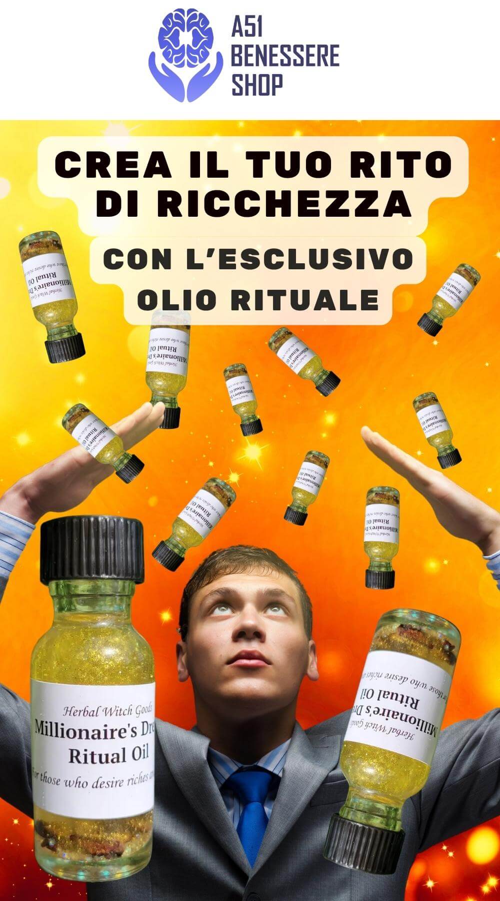 Olio rituale di abbondanza e prosperità + 2 audio per manifestare la tua ricchezza - A51 Benessere Shop