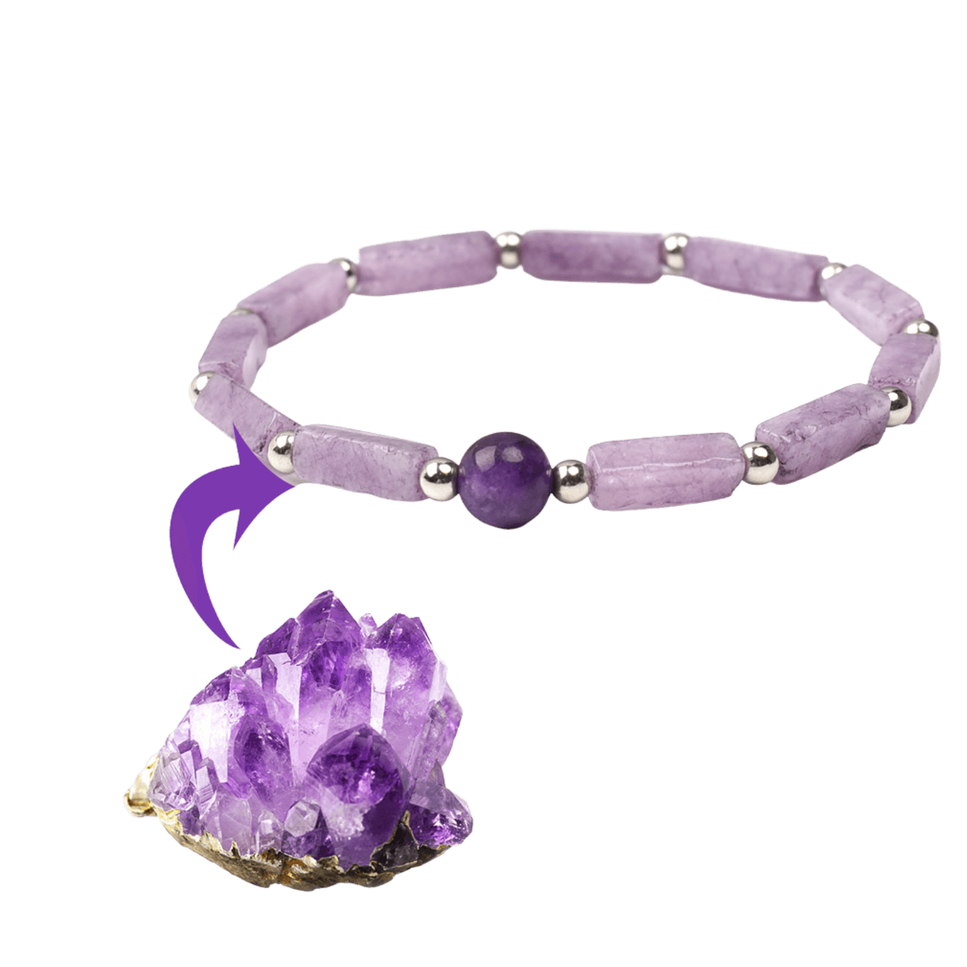 Braccialetto donna di Ametista naturale - A51 Benessere Shop